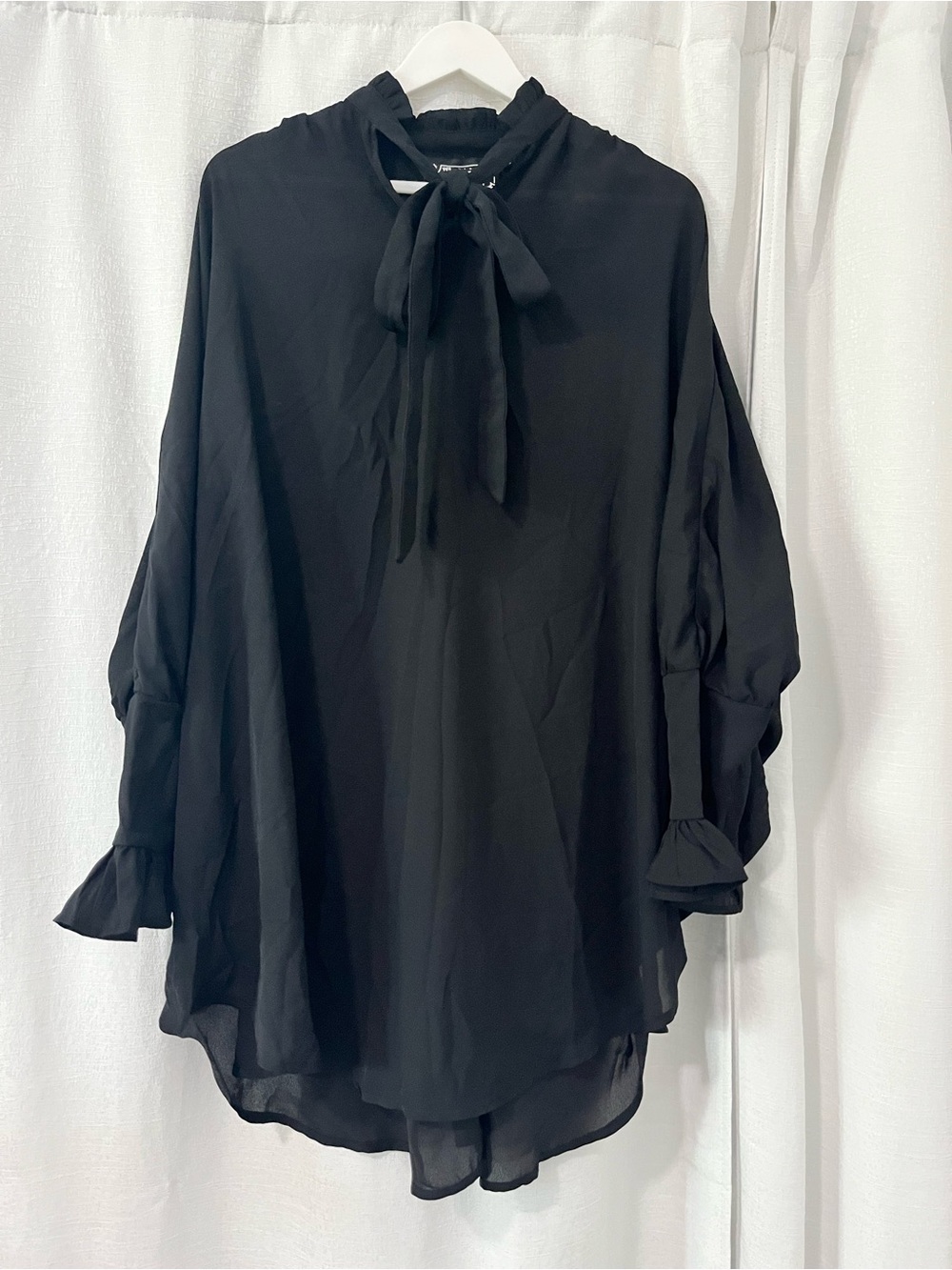 KILLSTAR  Black Tie-Neck Blouse XS